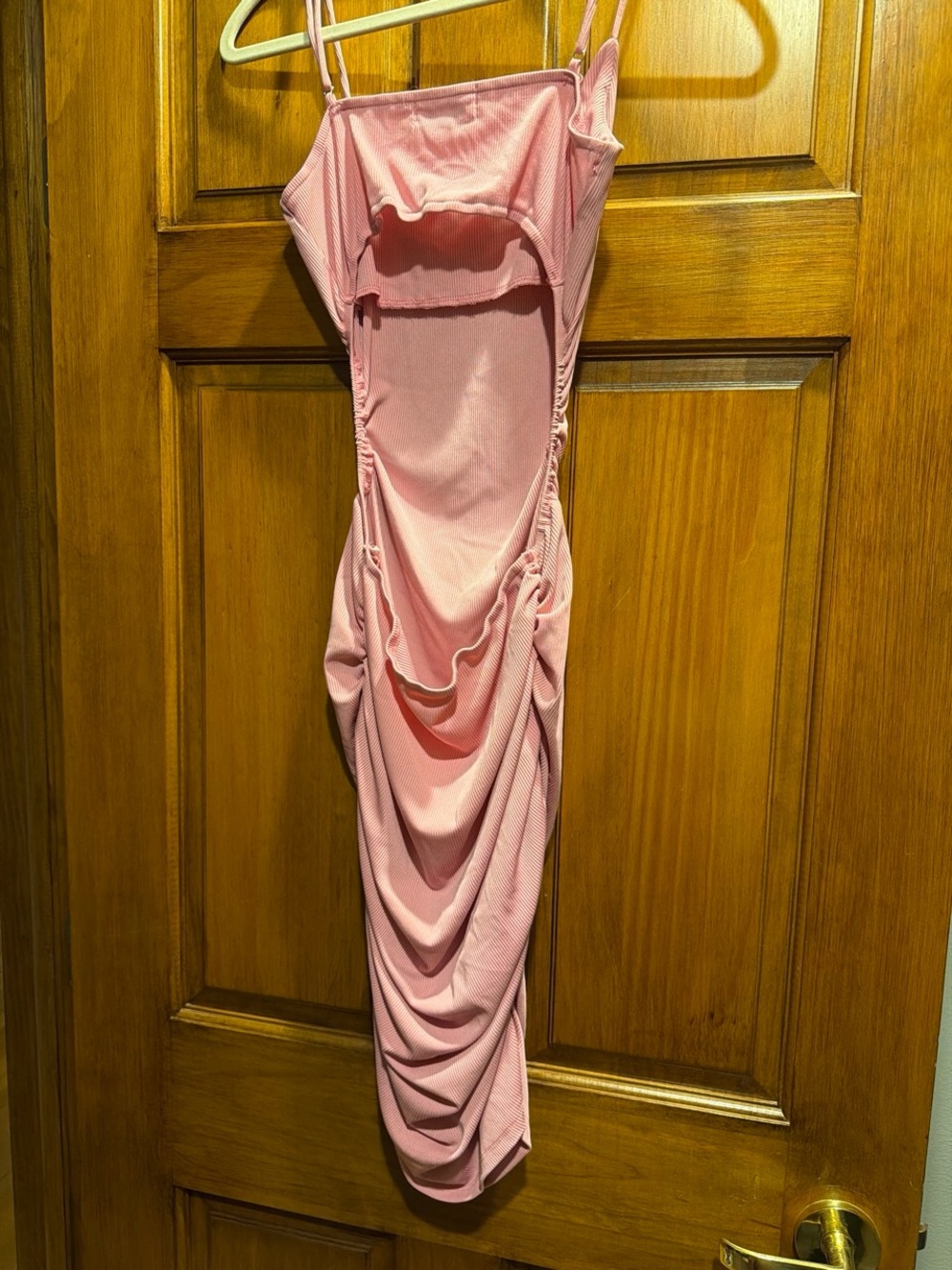 Pink Ruched Slip Dress - Picture 2 of 2